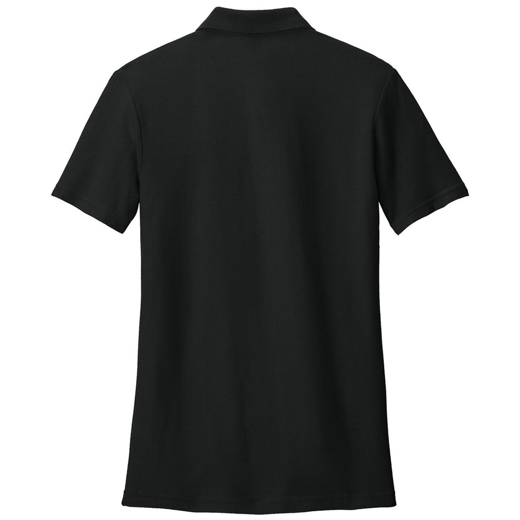 Gildan Women's Black Softstyle Pique Polo