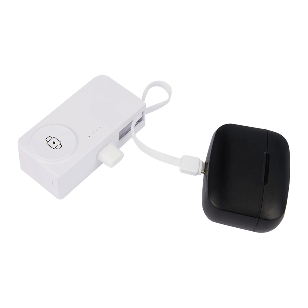 Leed's White Hue Plus 5000 mAh Power Bank with Watch Charger