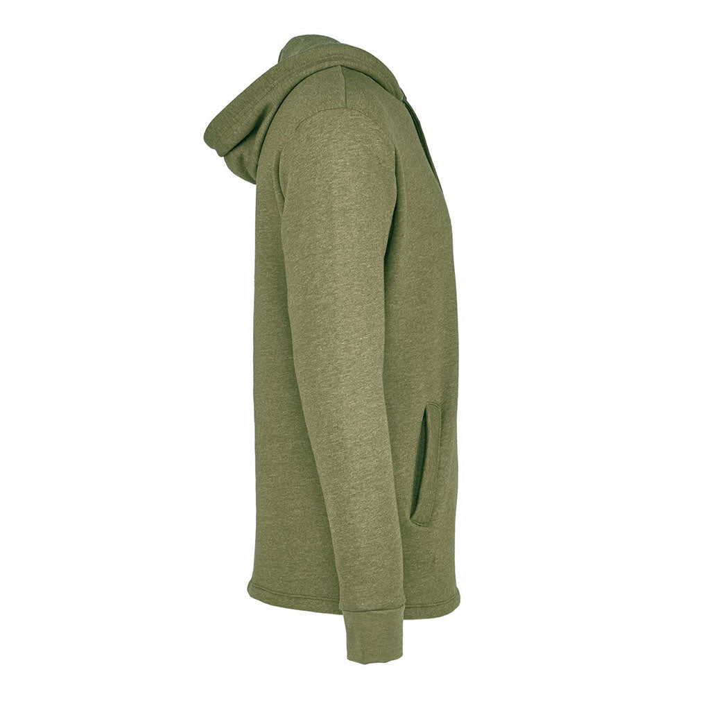 Next Level Unisex Heather Military Green Malibu Welt Pocket Hoodie