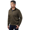 Landway Men's Olive Kodiak Herringbone Quarter-Zip Sweater-Knit Fleece