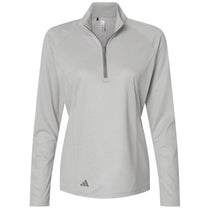 Adidas Women's Grey One Heather Space Dyed Quarter Zip Pullover