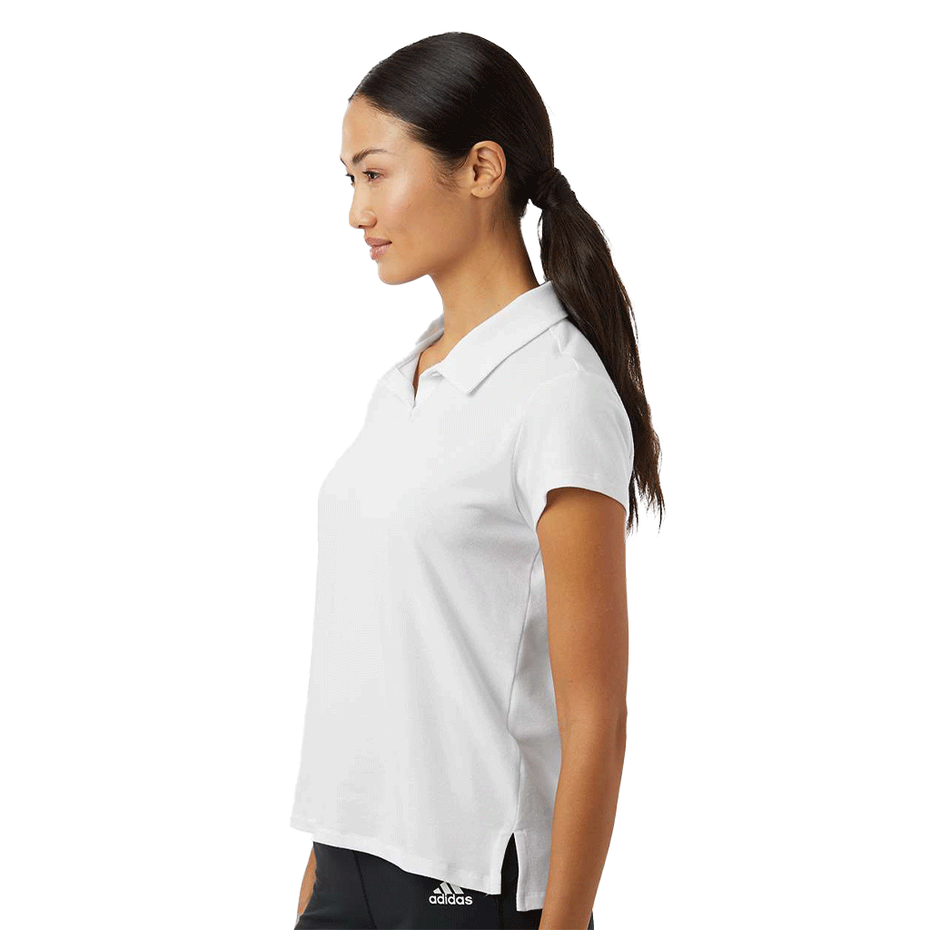 Adidas Women's Solid White Blend Polo