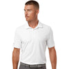 Adidas Men's White Textured Stripe Polo