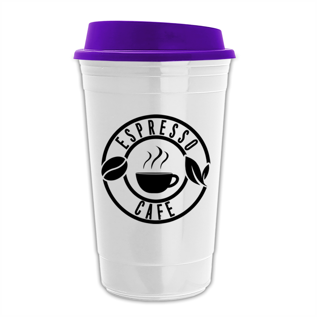 Garyline White Traveler Insulated Cup - 16 oz.