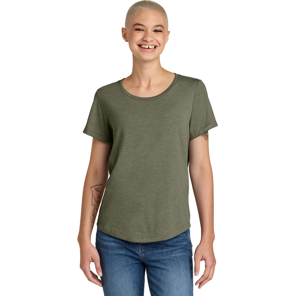 Allmade Women's Olive You Green Relaxed Tri-Blend Scoop Neck Tee