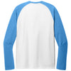 Allmade Unisex Azure Blue/Bright White Tri-Blend Long Sleeve Colorblock Raglan