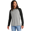 Allmade Unisex Deep Black/Aluminum Grey Tri-Blend Long Sleeve Colorblock Raglan