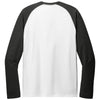 Allmade Unisex Space Black/Bright White Tri-Blend Long Sleeve Colorblock Raglan