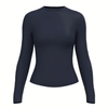 A. PUTNAM Women's Dress Blues Luxe Opaque Long Sleeve Top
