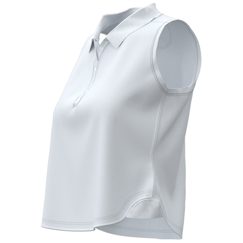 A. PUTNAM Women's Bright White Classic Sleeveless Cropped Polo