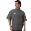 Adidas Men's Team Grey Four/ White Short Sleeve Quarter-Zip Pullover