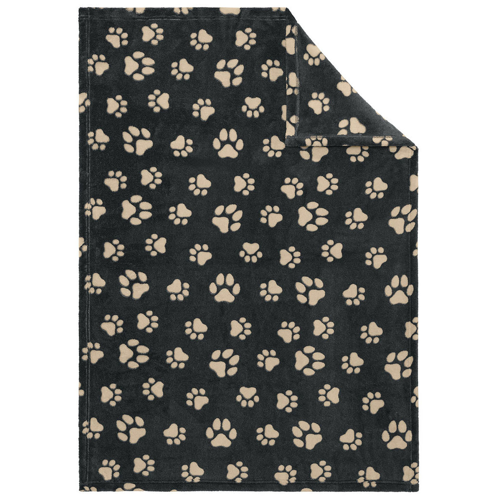 Port Authority Graphite/Biscuit Paws Small Ultra Plush Blanket