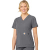 Carhartt Women's Pewter Modern Fit 4-Pocket V-Neck