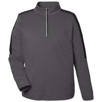 Core 365 Men's Carbon/Black Market Snag Protect Mesh Colorblock Quarter-Zip Pullover