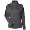 Core 365 Women's Carbon/Black Market Snag Protect Mesh Colorblock Quarter-Zip Pullover