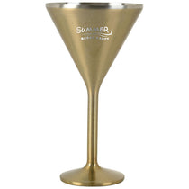 Snowfox Gold 8 oz. Double Wall Steel Stemmed Martini Glass