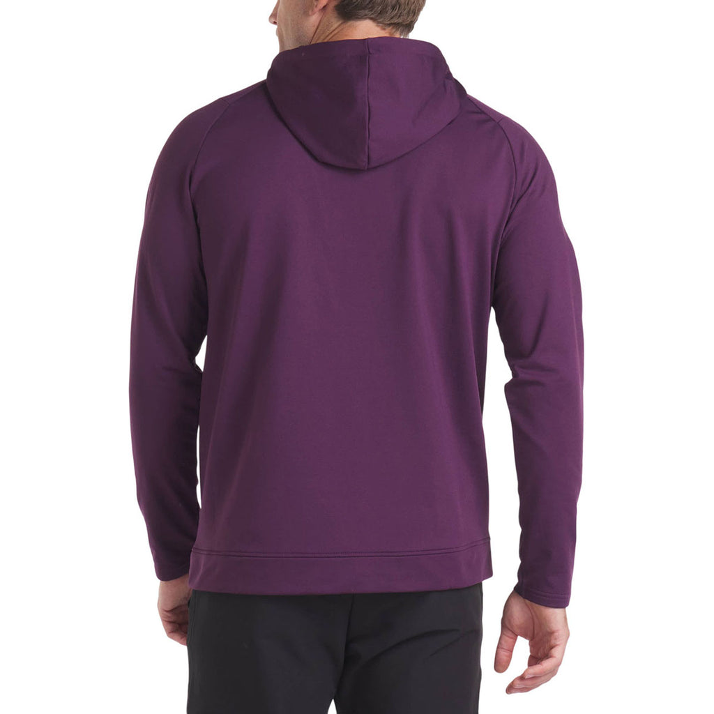 UNRL Men's Dark Plum Crossover Half-Zip Hoodie