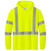 CornerStone Men's Safety Yellow ANSI 107 Class 3 Long Sleeve Segmented Tape Hooded Tee