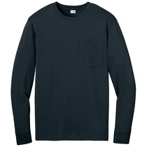 CornerStone Men's Navy Workwear Pro Long Sleeve Pocket Tee