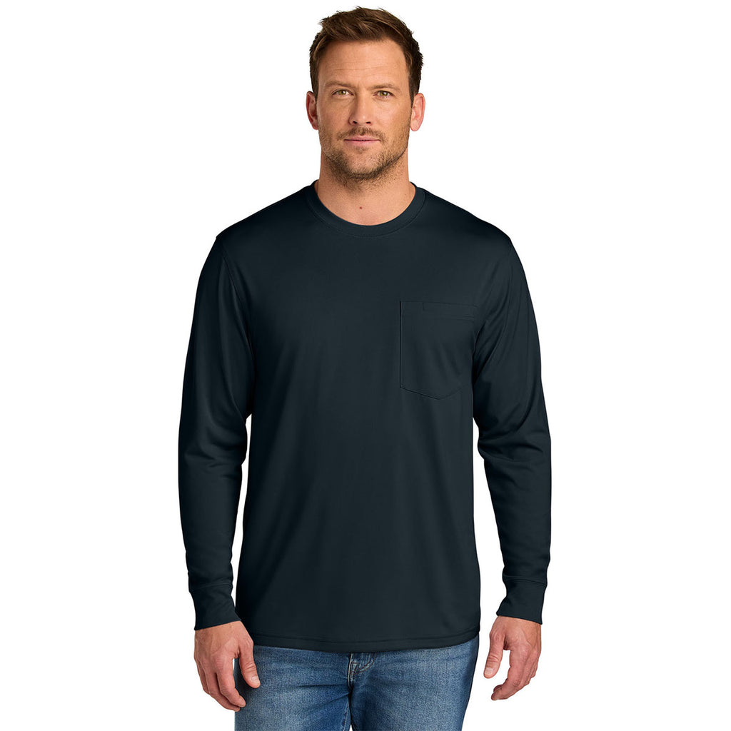 CornerStone Men's Navy Workwear Pro Long Sleeve Pocket Tee