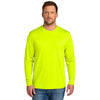 CornerStone Men's Safety Yellow Workwear Pro Long Sleeve Pocket Tee