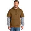 CornerStone Men's Duck Brown/Heather Grey Touch Fleece Layered Hoodie