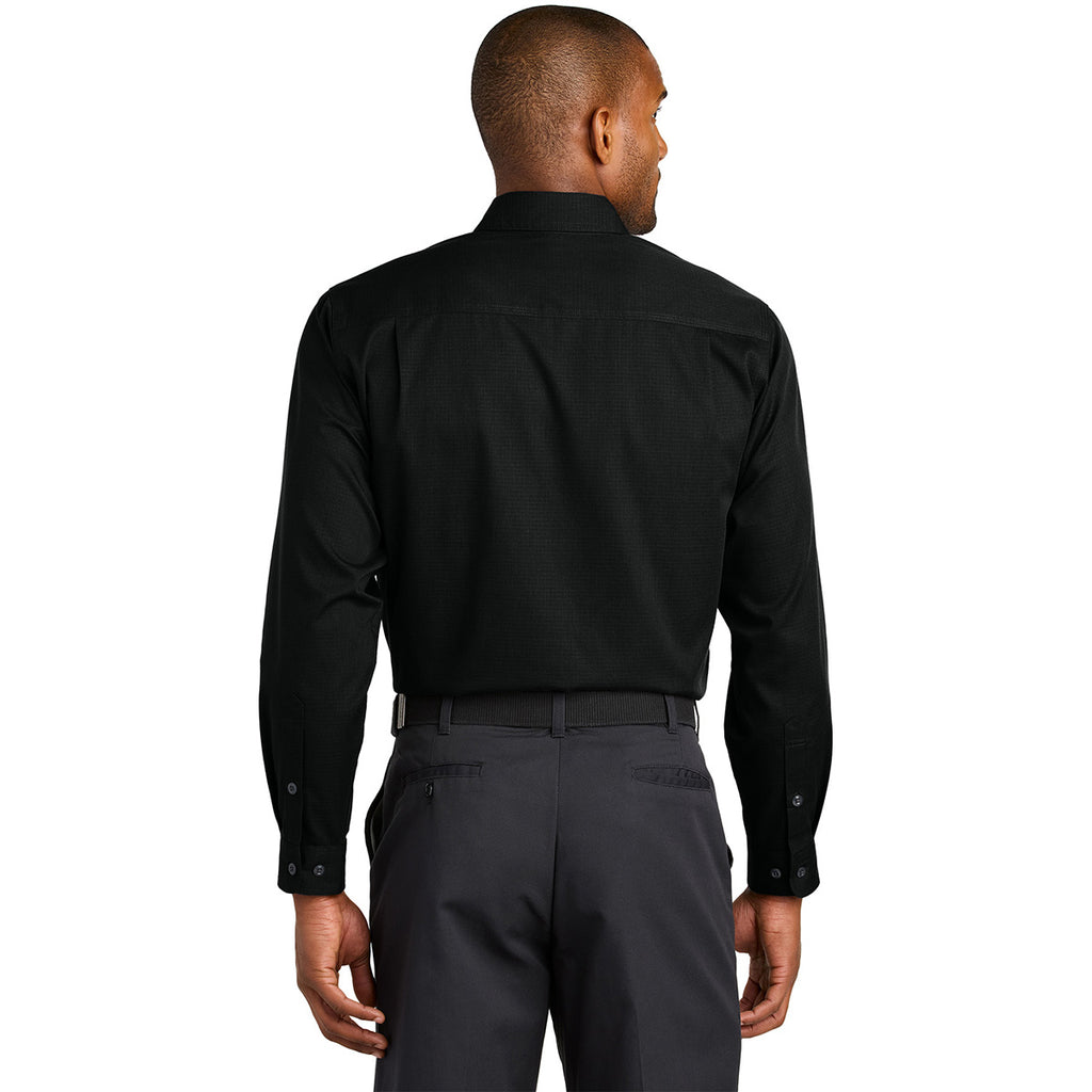 CornerStone Men's Black Long Sleeve Select Ripstop Shirt