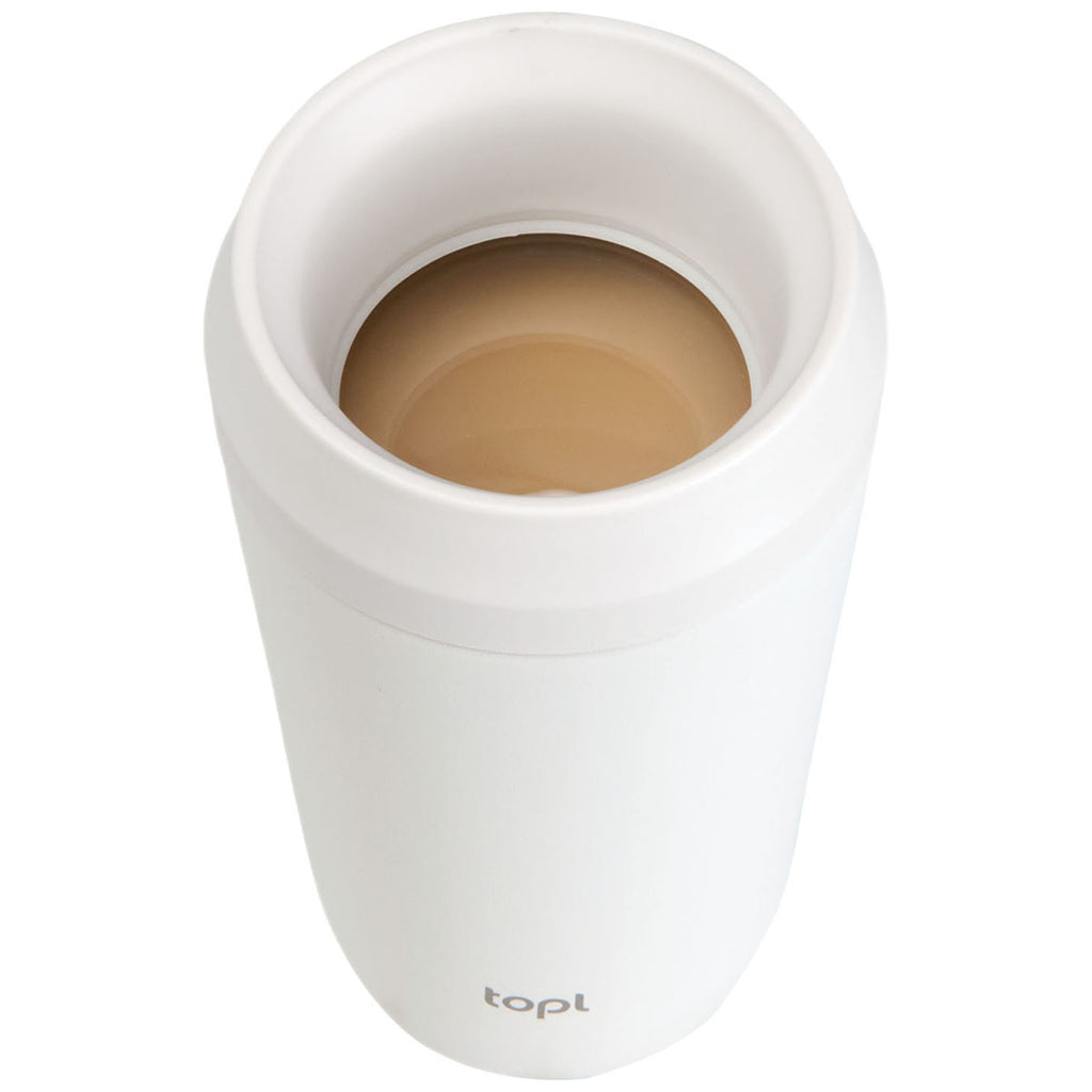 TOPL White 12 oz. Double Wall, Recycled Stainless Steel 360° Tumbler