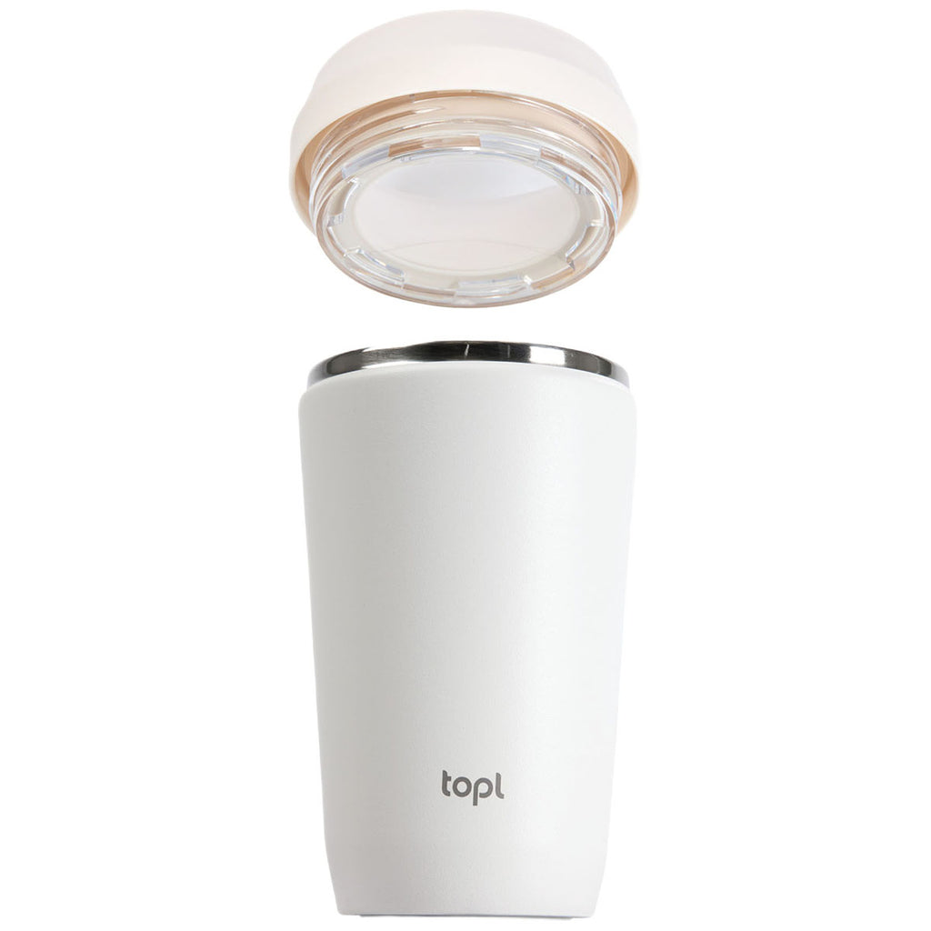TOPL White 12 oz. Double Wall, Recycled Stainless Steel 360° Tumbler