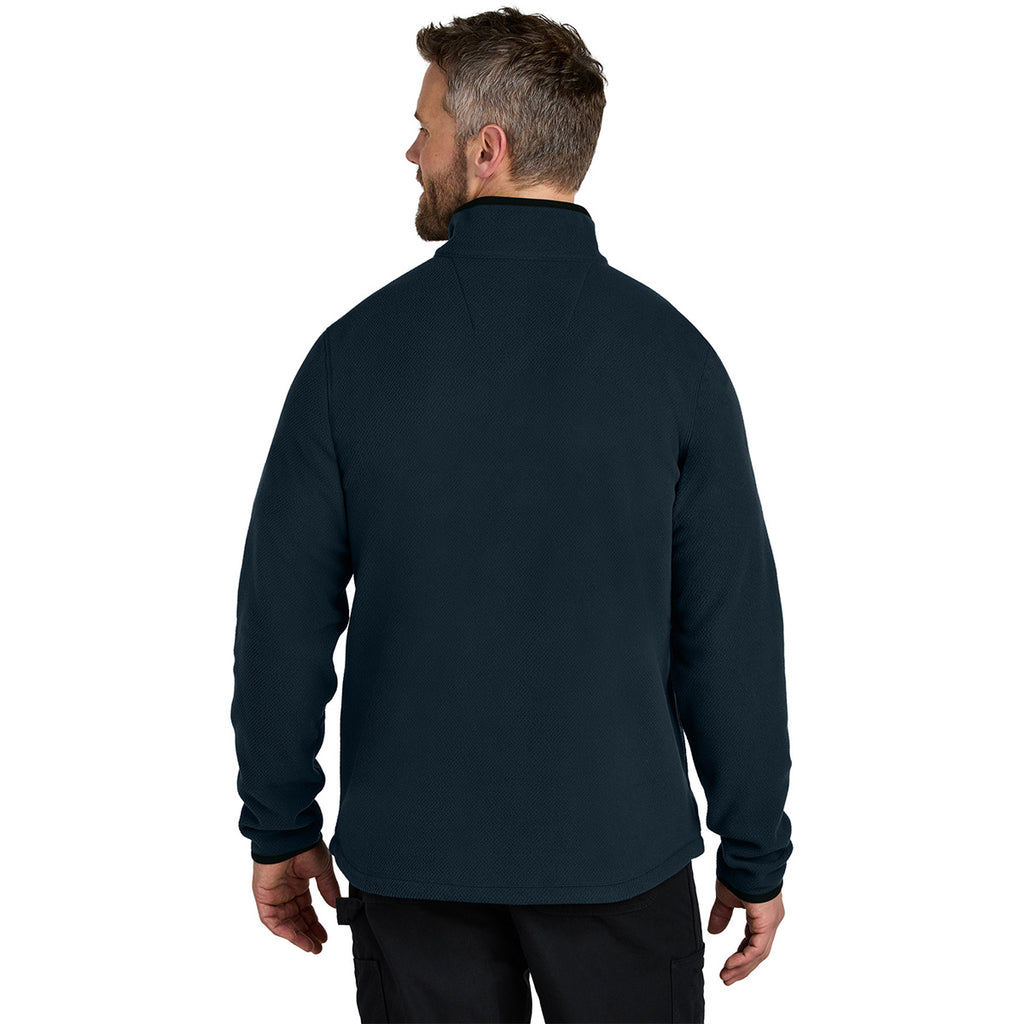 Carhartt Men's Navy Textured 1/2-Zip Fleece Jacket