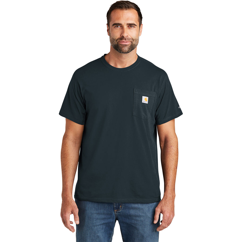 Carhartt Men's Navy Force Short Sleeve Pocket T-Shirt