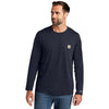 Carhartt Men's Navy Force Long Sleeve Pocket T-Shirt