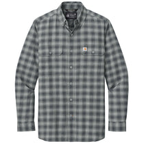 Carhartt Men's Plaid Steel Navy Rugged Flex Plaid Long Sleeve Shirt