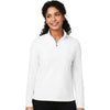 Devon & Jones Women's White Raleigh Stretch Quarter-Zip Pullover