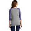 District Women's Purple Frost/ Grey Frost Perfect Tri 3/4-Sleeve Raglan
