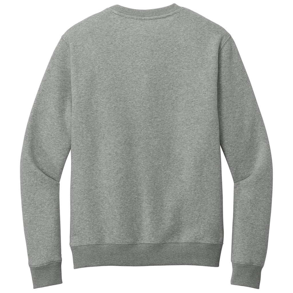 District Men's Heathered Steel Perfect Weight Fleece Crew