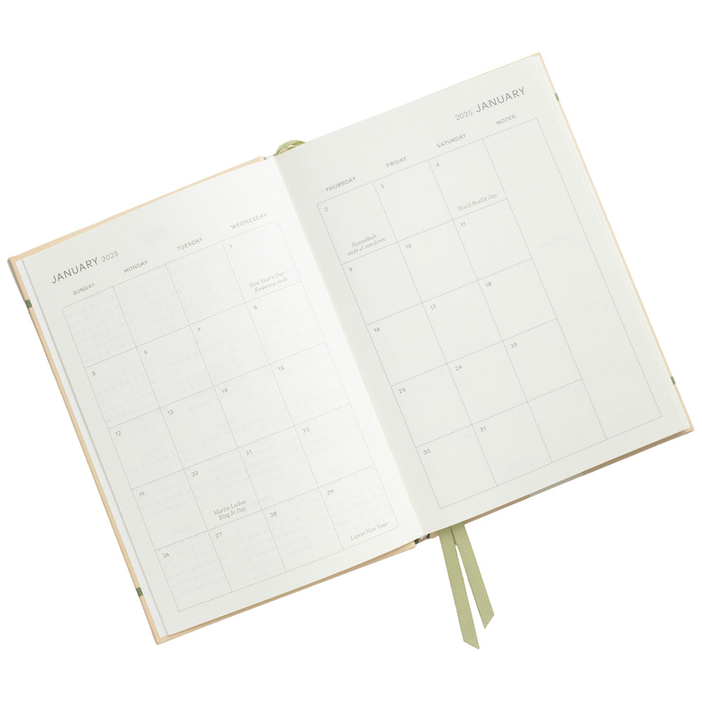 Papier Dark Green Demi Calendar Year Planner