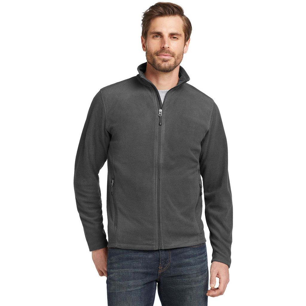 Eddie Bauer Men's Grey Steel Full-Zip Microfleece Jacket