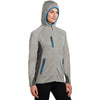 Eddie Bauer Women's Grey Cloud/Grey Steel/Expedition Blue Sport Hooded Full-Zip Fleece Jacket