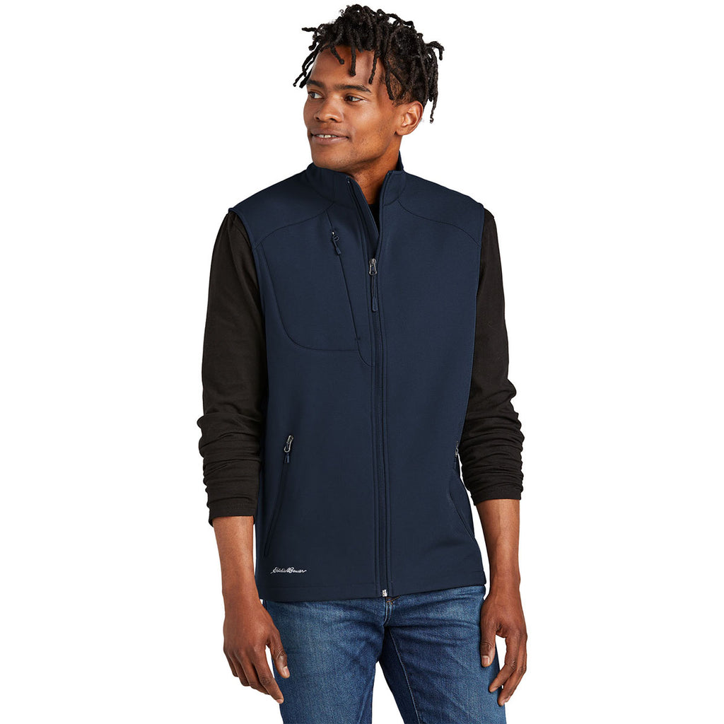Eddie Bauer Men's River Blue Navy Stretch Soft Shell Vest