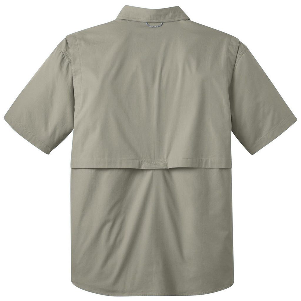 Eddie Bauer Men's Driftwood Beige S/S Fishing Shirt
