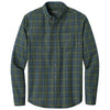 Eddie Bauer Men's Soft Olive Plaid Long Sleeve Favorite Flannel Plaid Shirt