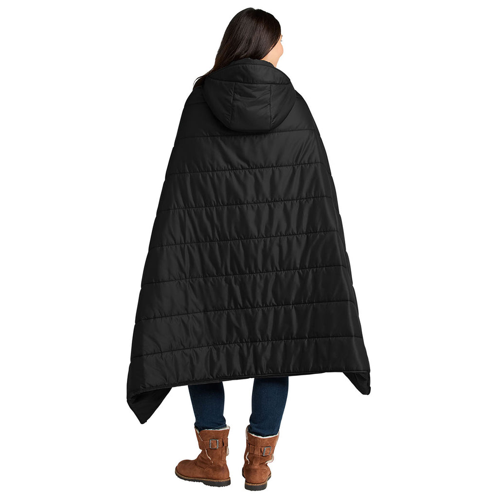 Eddie Bauer Black Puffy Camp Poncho