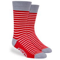 Pop Promos Red & Grey Single Stripe Dress Socks