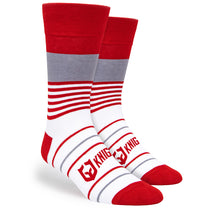 Pop Promos Red & Grey Mixed Stripes Dress Socks