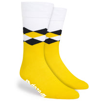 Pop Promos Yellow & Black Diamond Dress Socks