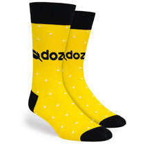 Pop Promos Yellow & Black Small Polka Dot Dress Socks