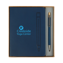 Logomark Navy Manhattan II Gift Set w/Magnetic Journal & Recycled Pen
