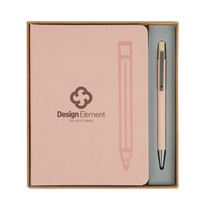 Logomark Peach Manhattan II Gift Set w/Magnetic Journal & Recycled Pen