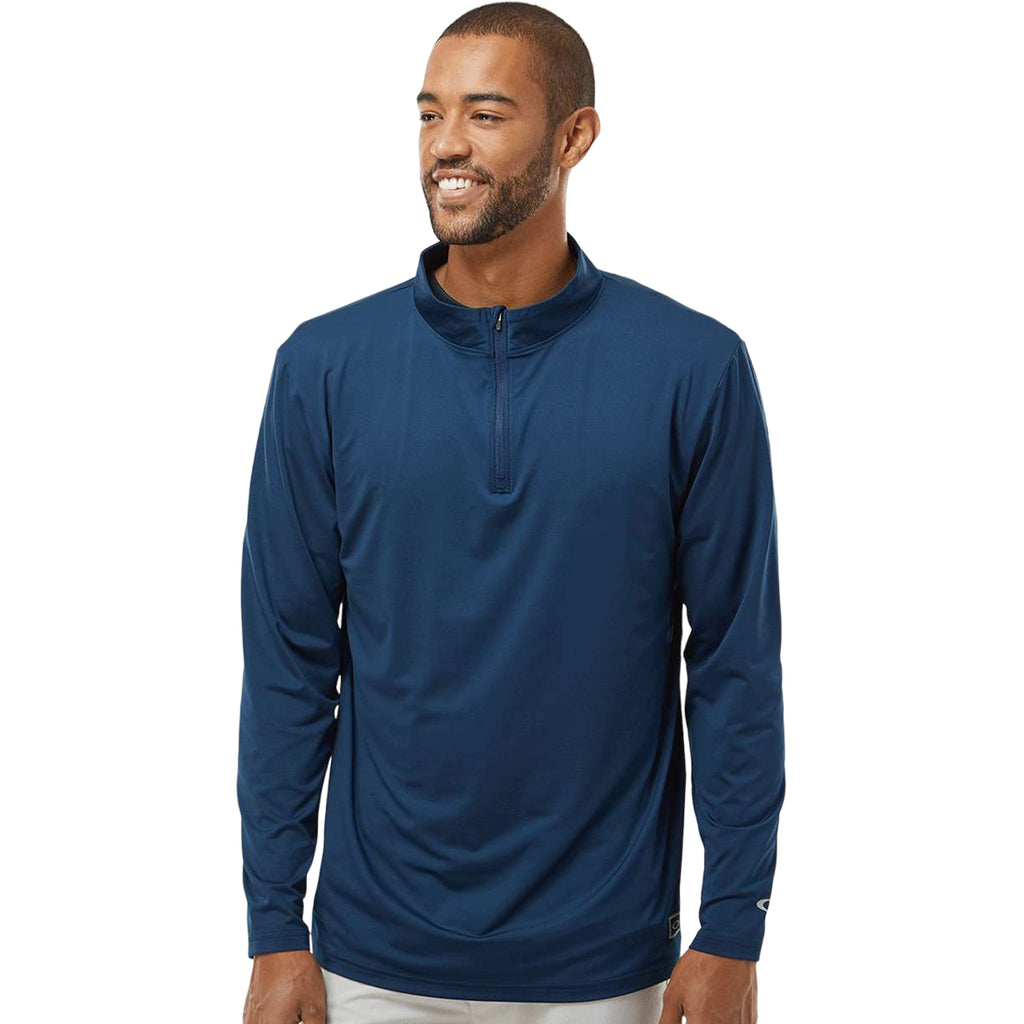 Oakley Men's Team Navy Team Issue Podium Quarter-Zip Pullover